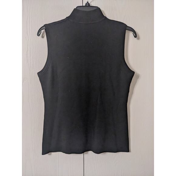 C'est City Women's Sleeveless 1/2 Zip Ribbed Sleeveless Silk Tank Top Size L - Picture 2 of 4